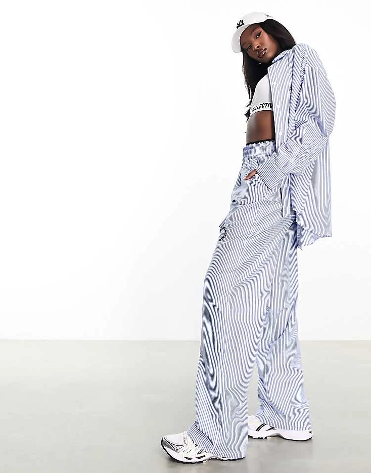 ASOS WEEKEND COLLECTIVE Weekend Collective Co-ord Wide Leg Striped Trouser In Blue And White For Women 6 ASOS WEEKEND COLLECTIVE Weekend Collective Co-ord Wide Leg Striped Trouser In Blue And White For Women - Image 6