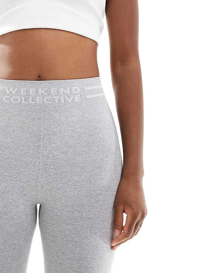 ASOS WEEKEND COLLECTIVE ASOS DESIGN Weekend Collective Seamless Legging Short With Logo In Grey For Women 5 ASOS WEEKEND COLLECTIVE ASOS DESIGN Weekend Collective Seamless Legging Short With Logo In Grey For Women - Image 5