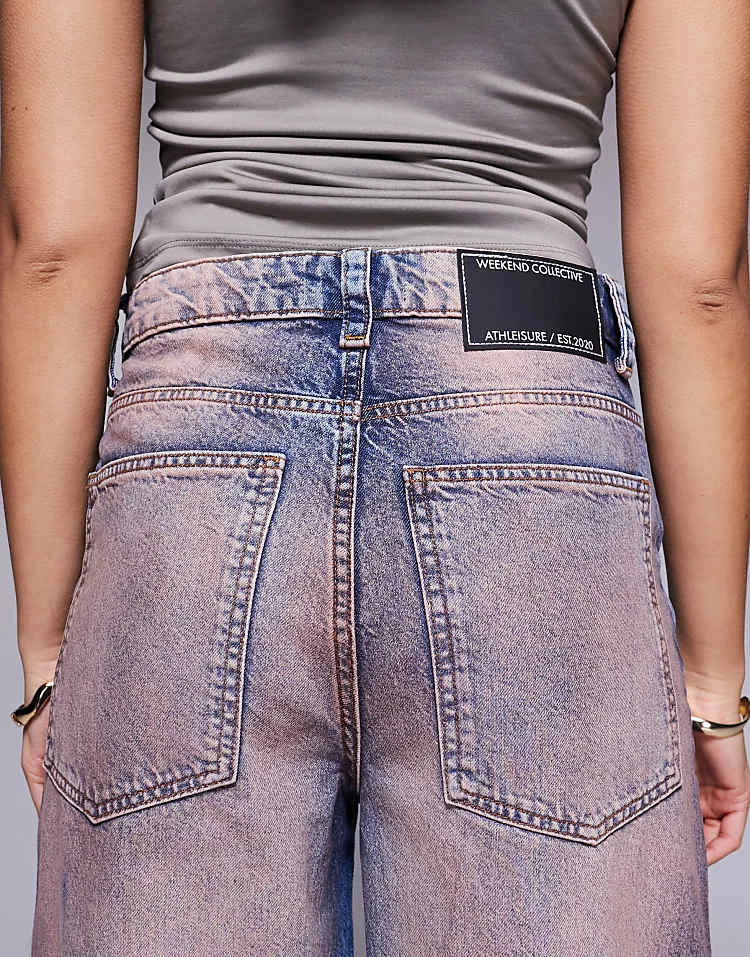 ASOS WEEKEND COLLECTIVE Weekend Collective Baggy Barrel Fit Jeans In Pink Spray Wash For Women Pink Wash 5 ASOS WEEKEND COLLECTIVE Weekend Collective Baggy Barrel Fit Jeans In Pink Spray Wash For Women Pink Wash - Image 5
