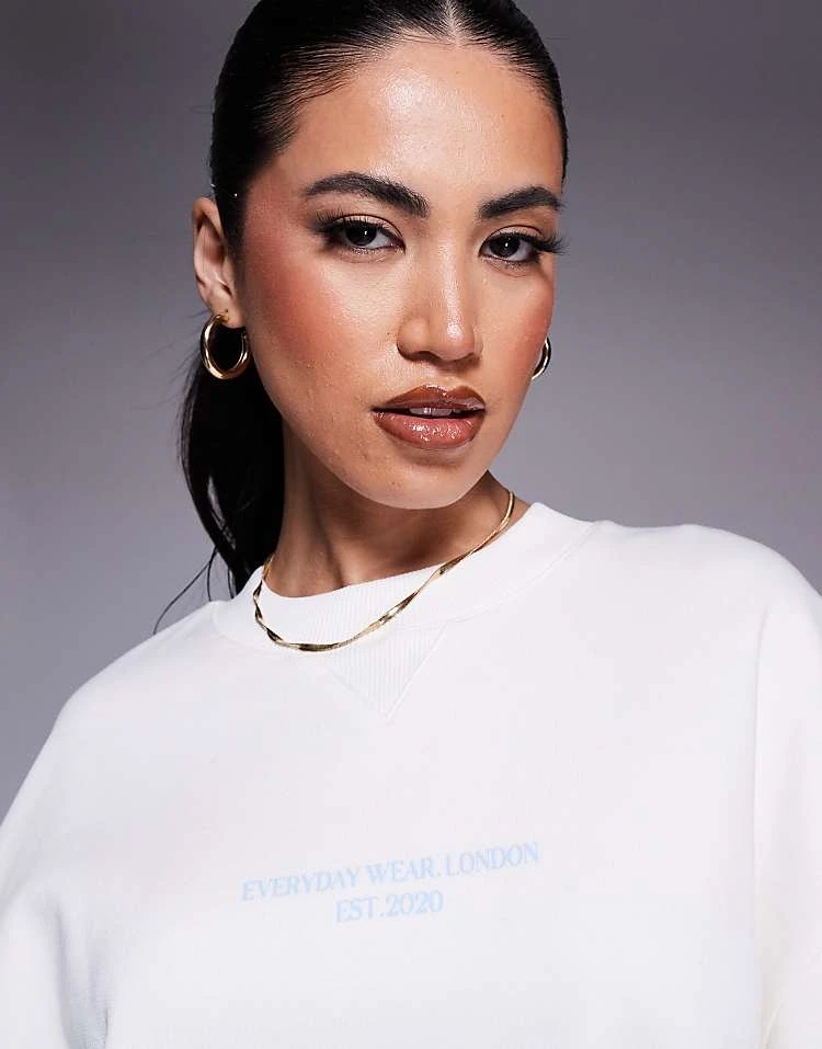 ASOS WEEKEND COLLECTIVE Weekend Collective Sweatshirt Dress With Script Graphic In Cream For Women 3 ASOS WEEKEND COLLECTIVE Weekend Collective Sweatshirt Dress With Script Graphic In Cream For Women - Image 3