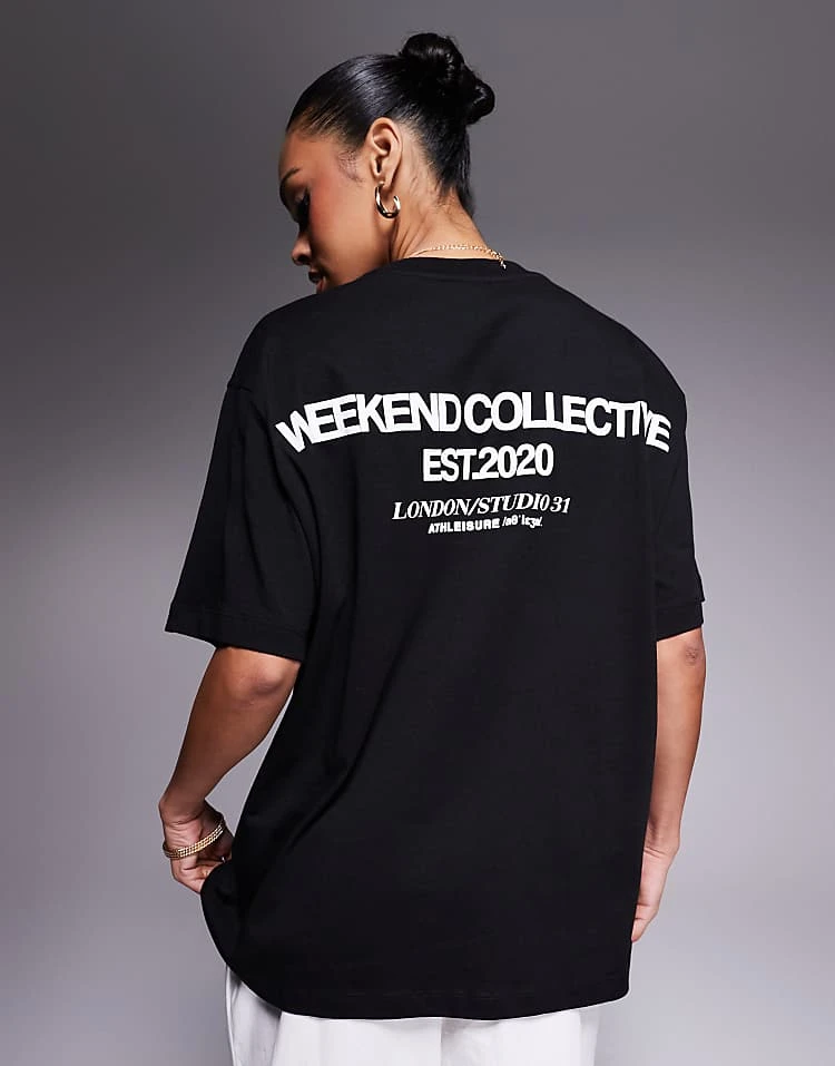 ASOS WEEKEND COLLECTIVE Weekend Collective Icon Oversized T-shirt With Bold Font Back Graphic In Black For Women 5 ASOS WEEKEND COLLECTIVE Weekend Collective Icon Oversized T-shirt With Bold Font Back Graphic In Black For Women - Image 5
